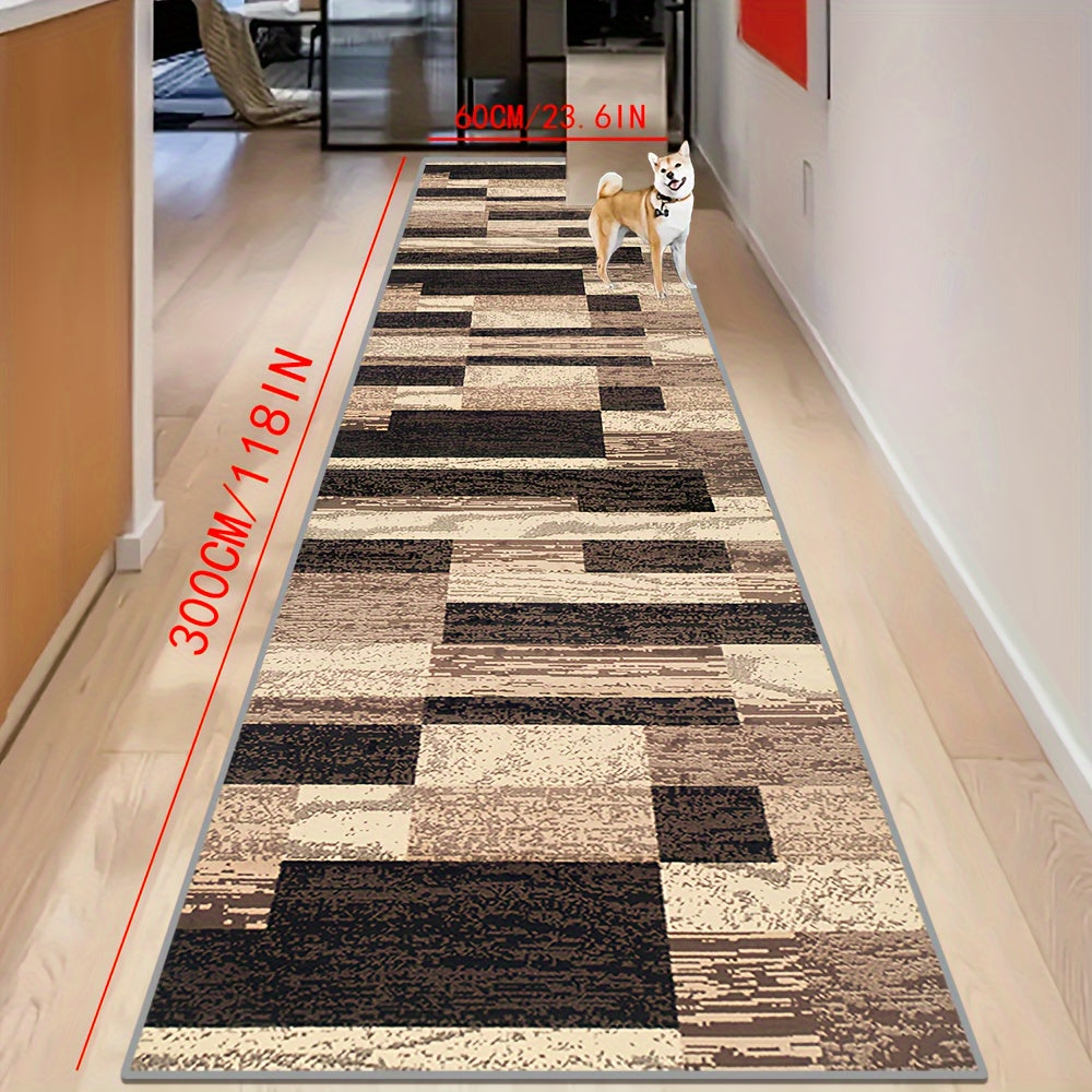 Upgrade your home decor with our luxurious Crystal Velvet Runner Rug. This 6mm thick rug is soft and comfortable, featuring a creative grid design that will enhance any room. It is machine washable, non-slip, and stain-resistant, making it perfect for