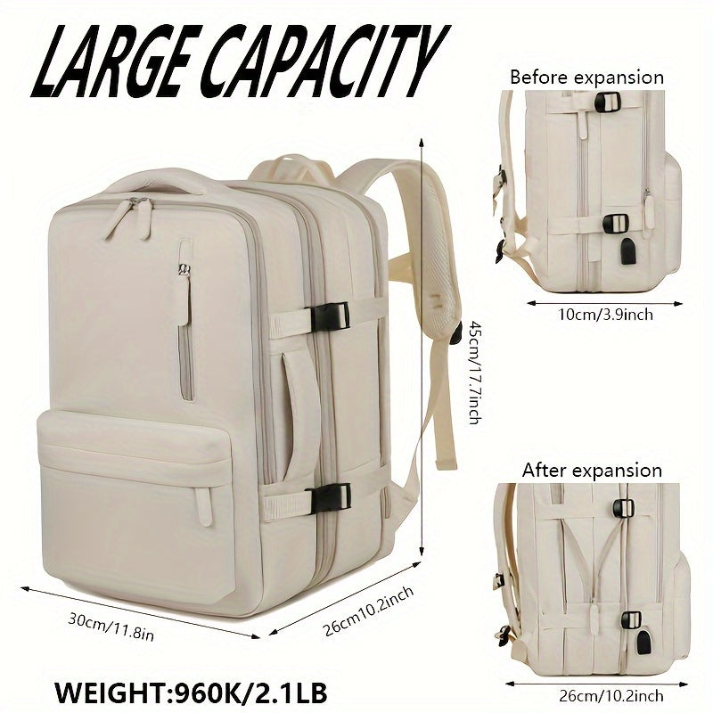 Durable, flight-approved backpack with laptop sleeve. Ideal for travelers and college students with USB charging port and trolley sleeve.