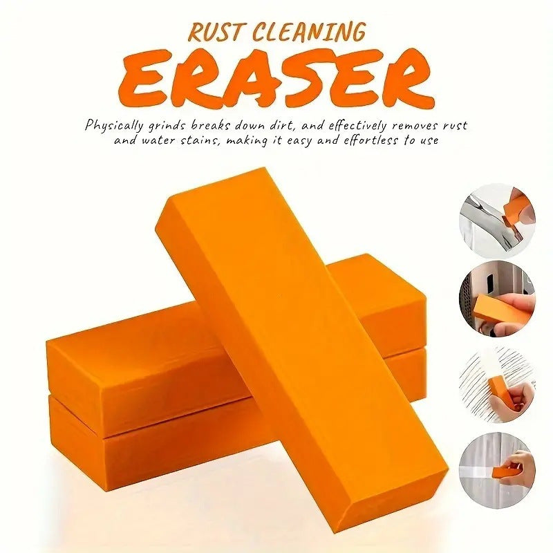 Reusable rubber eraser for kitchen and bathroom stains. Includes 2-pack for scratch-free cleaning of water stains, rust, and limescale on faucets and surfaces.