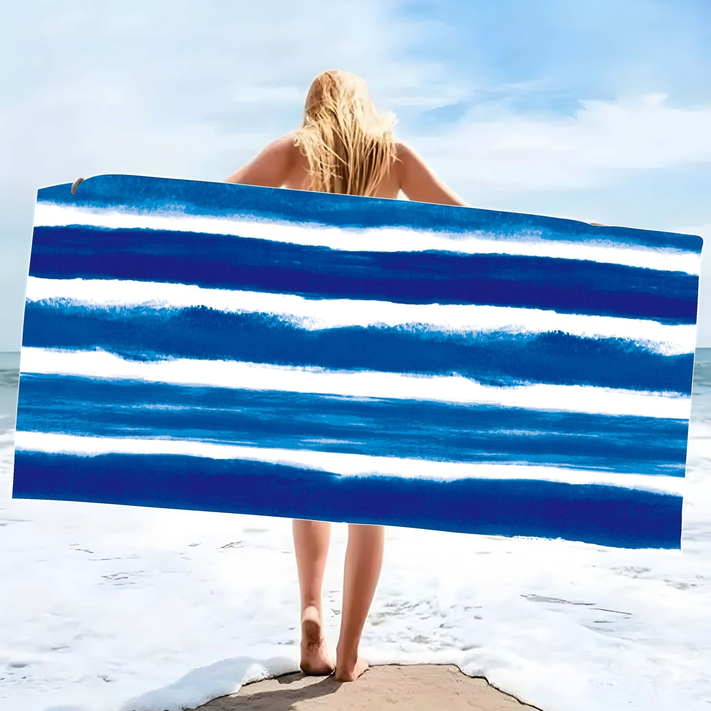 XL Microfiber Beach Towel, ideal for travel, swimming, yoga, and picnics.