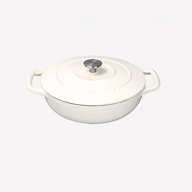 Versatile Kitchen Cookware: Enamel-Coated Stew Pot for Marinating, Cooking, Baking, Refrigerating, and Serving - Durable Cast Iron Dutch Oven with Lid