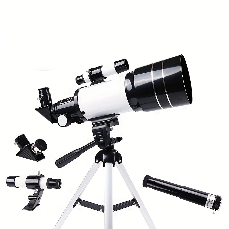 SUNCORE 70mm Aperture Astronomical Refractor Telescope for Adults with 300mm Portable Tripod, Phone Adapter & Accessories.