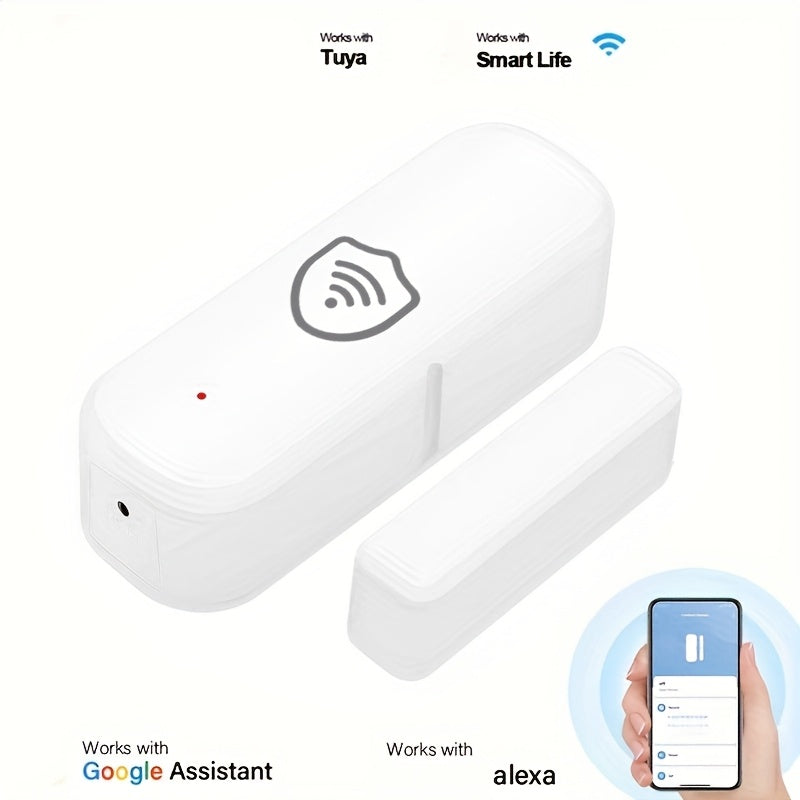 Tuya Smart Door Sensor: WiFi Security Alarm for Doors, Windows, Refrigerators - Works with Alexa and Google Assistant, Easy Installation, No Battery Needed, Pet Friendly, Drawer Fence, Home