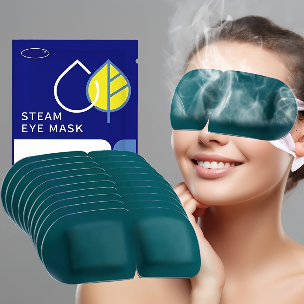 10-pack Lutein Steam Eye Mask, self-heating, disposable for sleeping and travel.