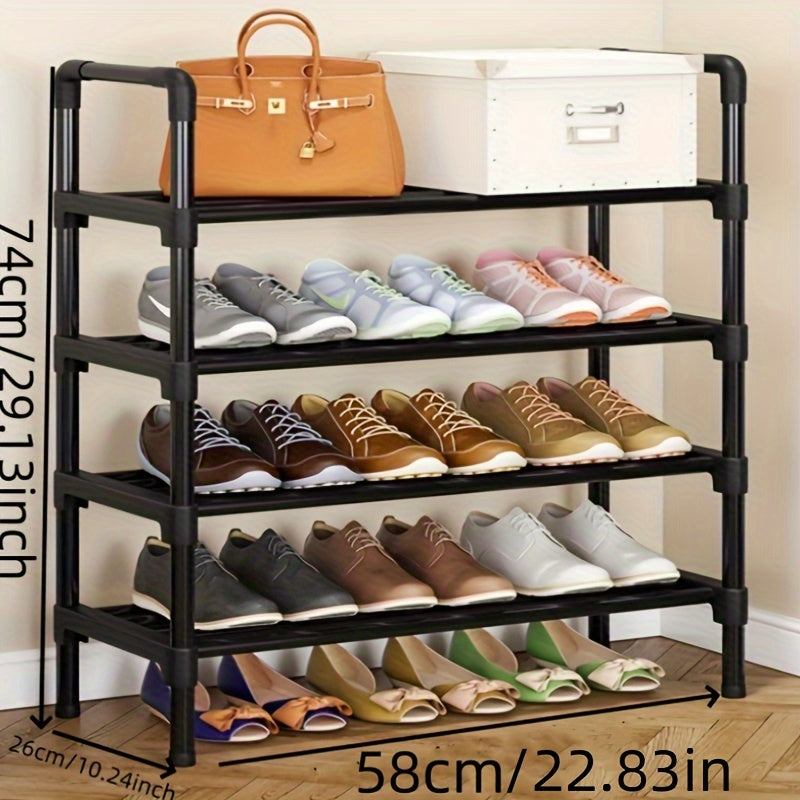 Large Black Multi-Layer Metal Shoe Rack with Space-Saving Design - Perfect for Boots & Shoes, Great for Entryway, Bedroom, Closet, or Living Room