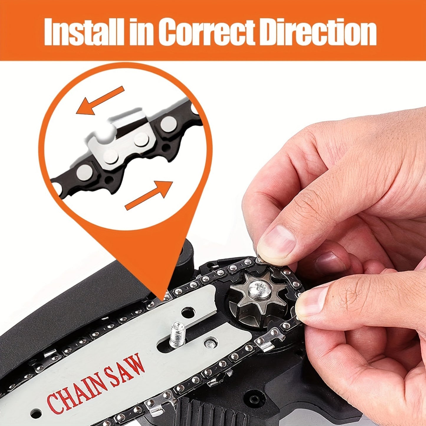 High-carbon steel mini chainsaw chains, durable replacements for cordless electric chainsaws, ideal for pruning and wood cutting, 15.24 cm.