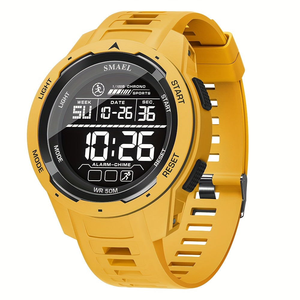 LED Luminous Men's Watch for Outdoor Sports with 50m Waterproof Tactical Military Design, Shockproof, and Alarm Clock