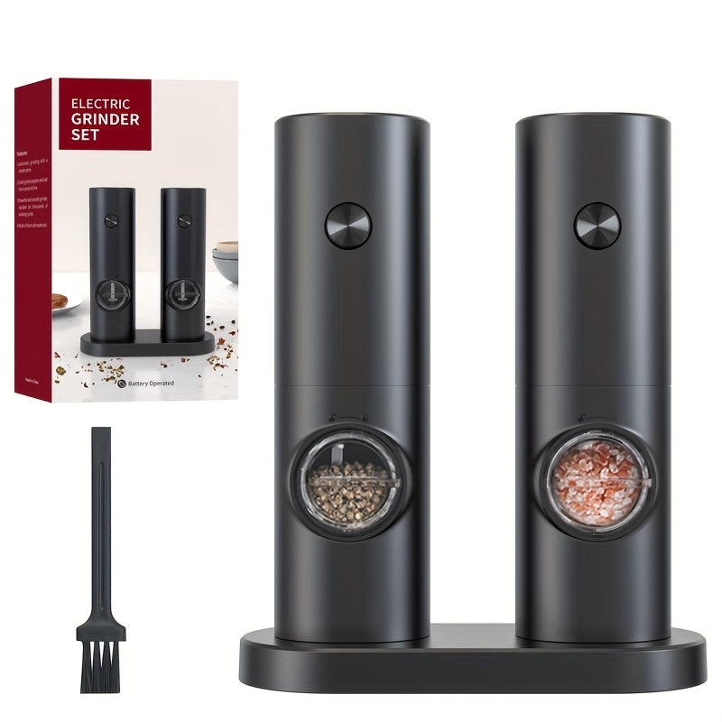 The CLITON Electric Pepper Grinder is a convenient and stylish addition to your kitchen. This grinder features a built-in storage base for whole black pepper, and automatically grinds salt, pepper, and other spices with ease. Made of durable plastic and