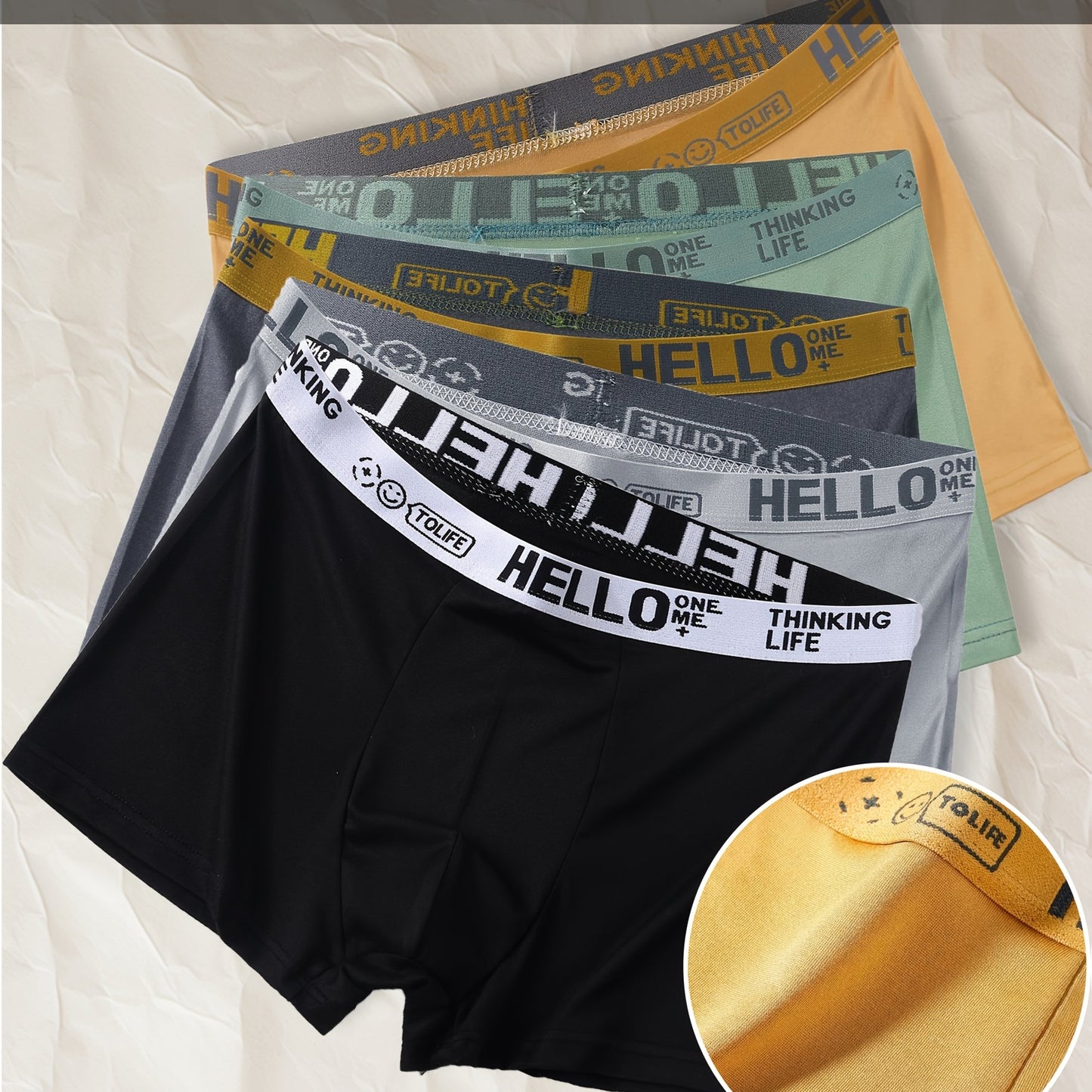 Men's boxer shorts with geometric patterns, made from stretch polyester for comfort and flexibility, breathable and soft for a sports version.