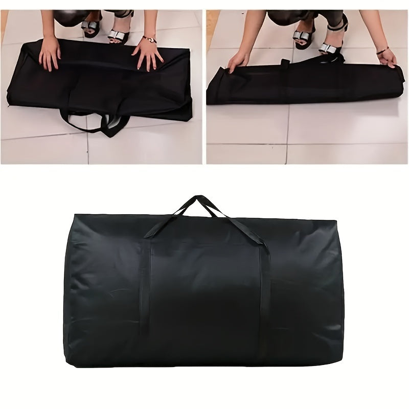 Durable Extra-Large Storage Bag with Double-Layer Zipper & Reinforced Handles for Moving, Travel, and Accommodation - Foldable Dumbbell Bag - 80.01x48.01x24.99 cm - Black, Travel Bag