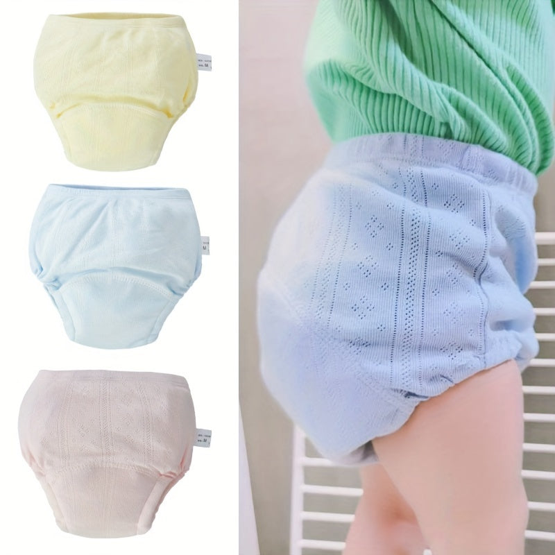 Set of 3 Potty Training Pants - Made with Breathable Cotton Gauze, Soft and Washable Diaper Pants for Toddlers