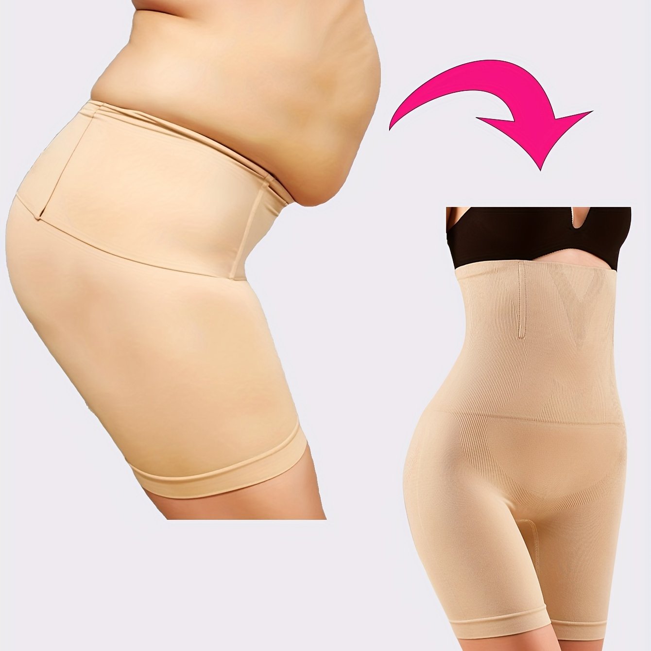 Стильные брюки shapewear с высокой талией для женщин с контролем живота, бесшовным двойным дизайном, эффектом подтяжки ягодиц и безопасным нижним бельем.