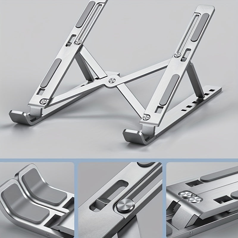 Aluminum Alloy Laptop Stand, Foldable and Adjustable, Universal Notebook Holder.