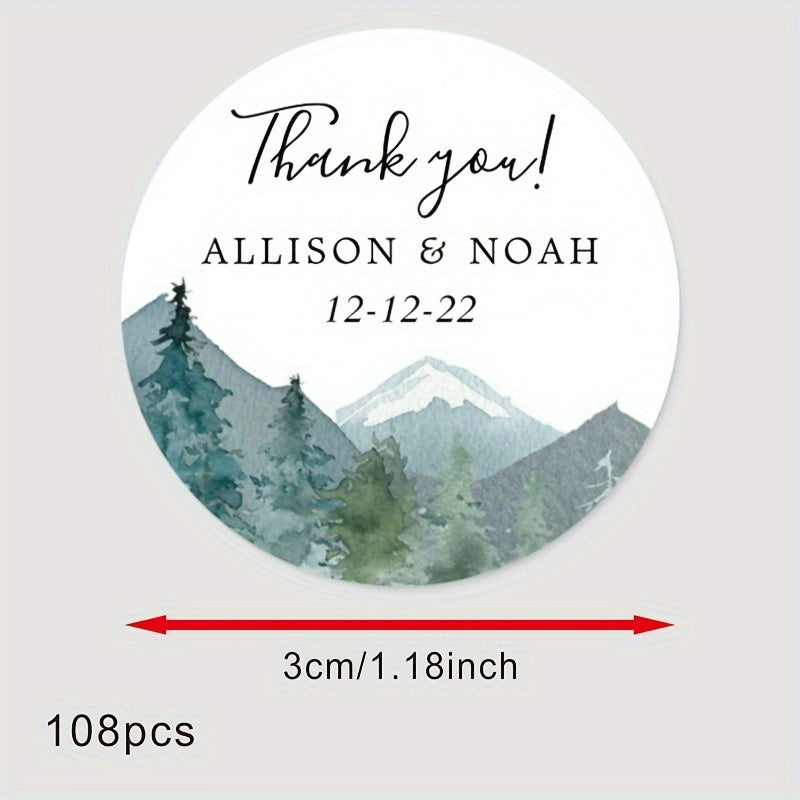 Personalized Round Labels for Bridal Showers - Custom Thank You Stickers with Name & Date, Matte Finish on Recyclable Paper