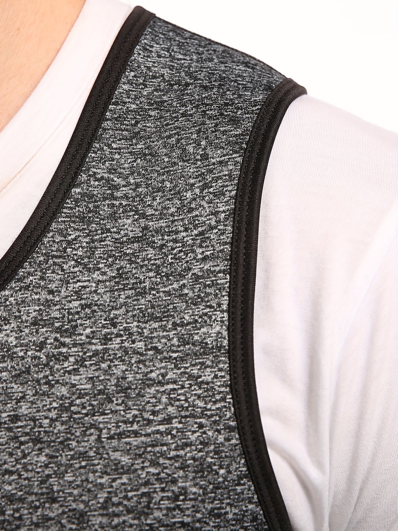 Men's Gray Neoprene Double Belt Vest Shapewear with Sweat Bodysuit.