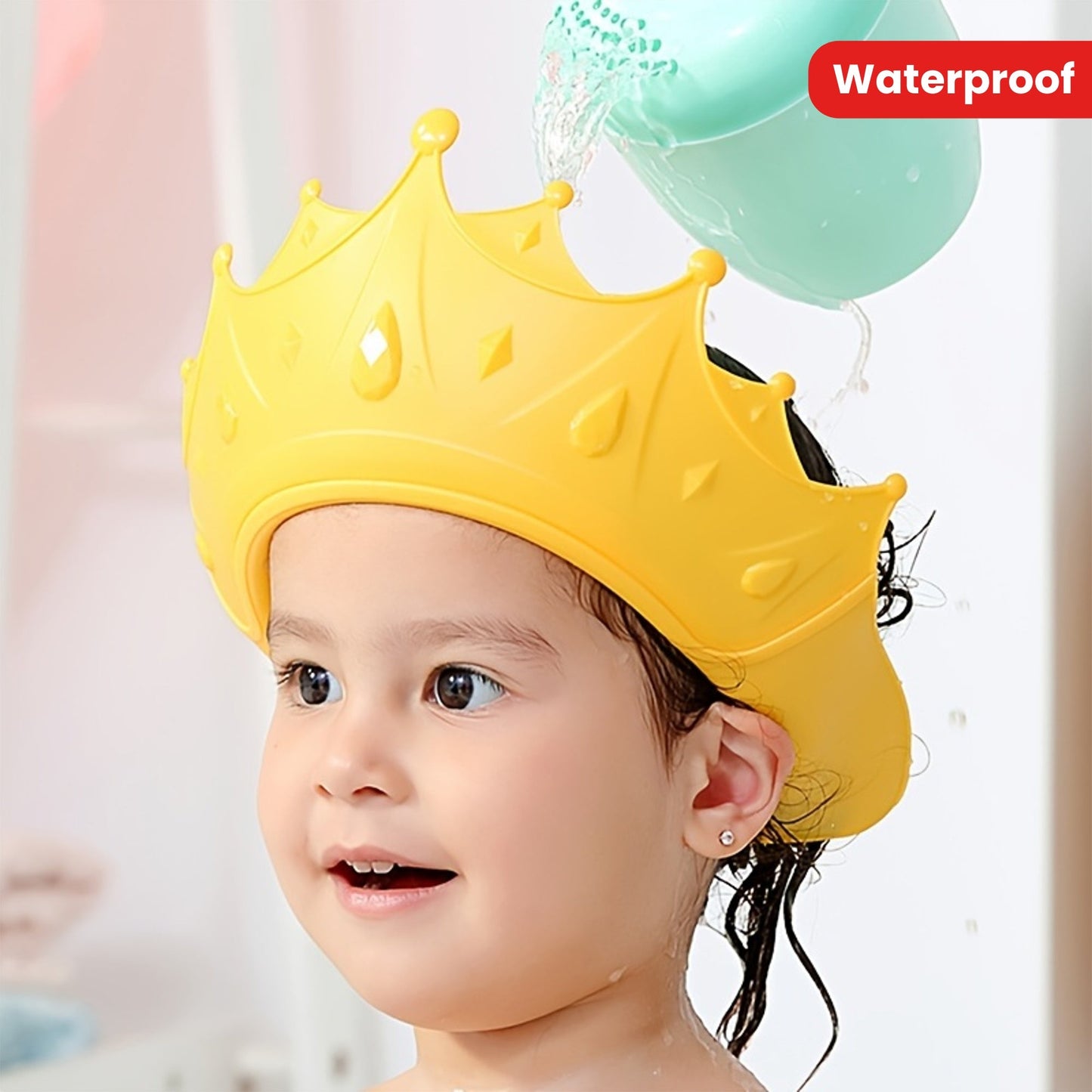 Protect your baby's eyes and ears with this artifact Baby Shampoo Shower Cap. This waterproof cap is suitable for girls and boys and comes in various color options, making it a perfect gift for Christmas, Halloween, or Thanksgiving Day.