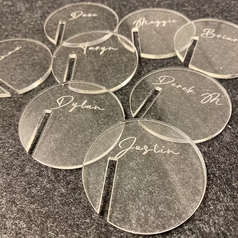 30 Acrylic round beverage labels for DIY wedding and birthday party decorations or glass cup edge decoration and labeling.