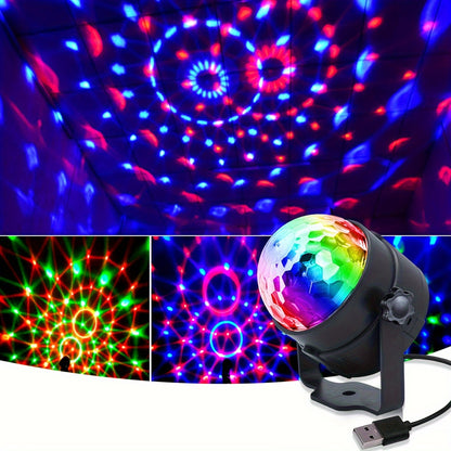 ABS Crystal Remote Control Magic Ball Light with Strobe, Color Changing, Projection, and Stand.