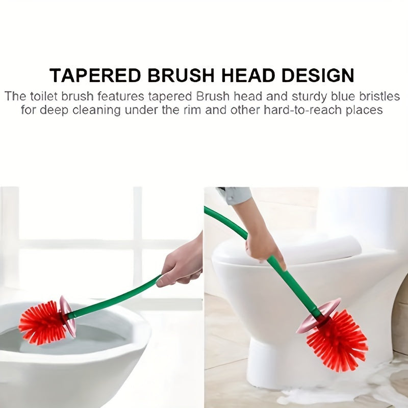 This 1 Pack Cherry-Shaped Toilet Brush Set includes a long handle and holder, perfect for multipurpose bathroom cleaning. The thick bristles ensure a deep clean while being rustproof and leak-proof. Versatile and efficient, it can be used for bathroom