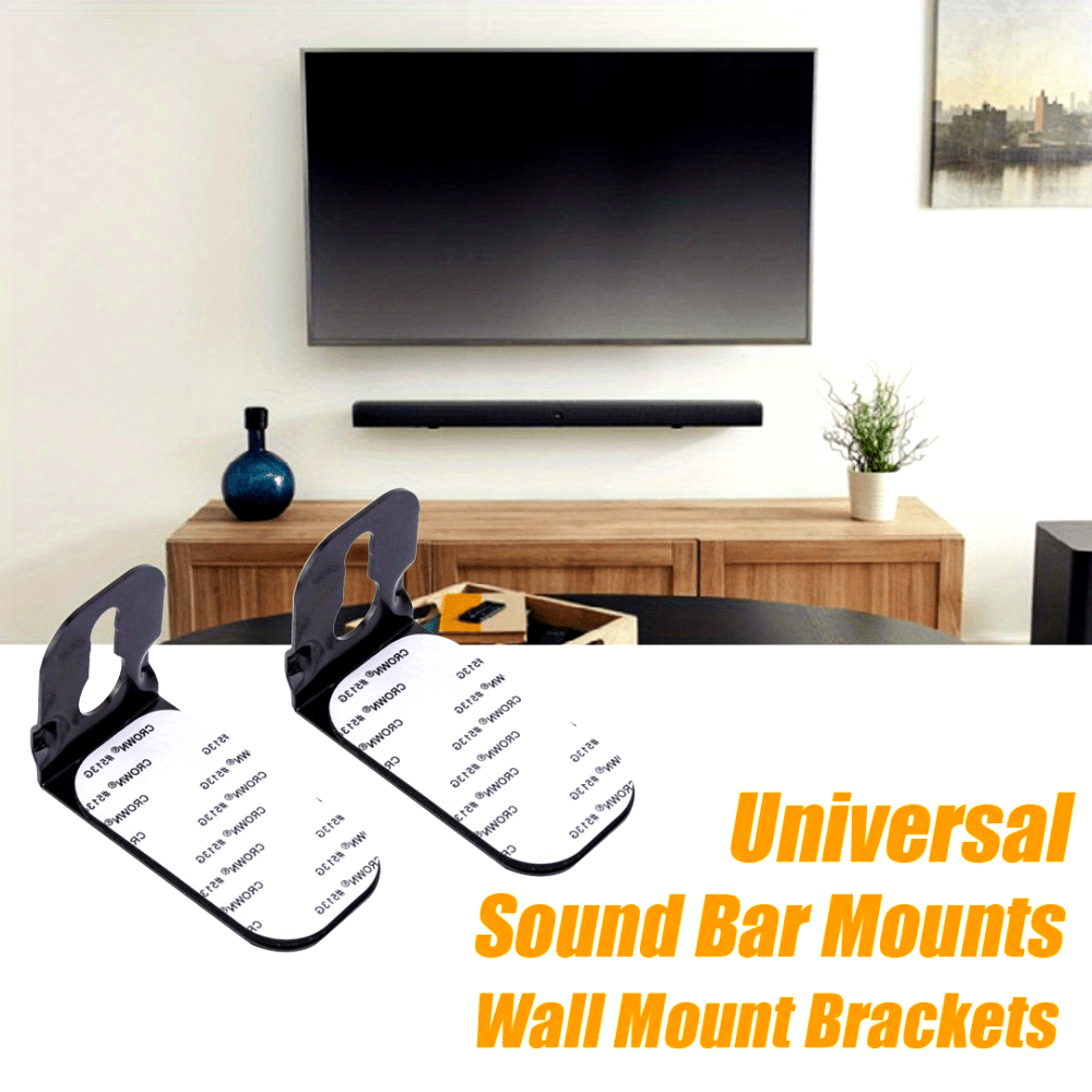 Wall mount kit for soundbars compatible with JBL, Samsung, Sony, Bose, Vizio, and TCL.