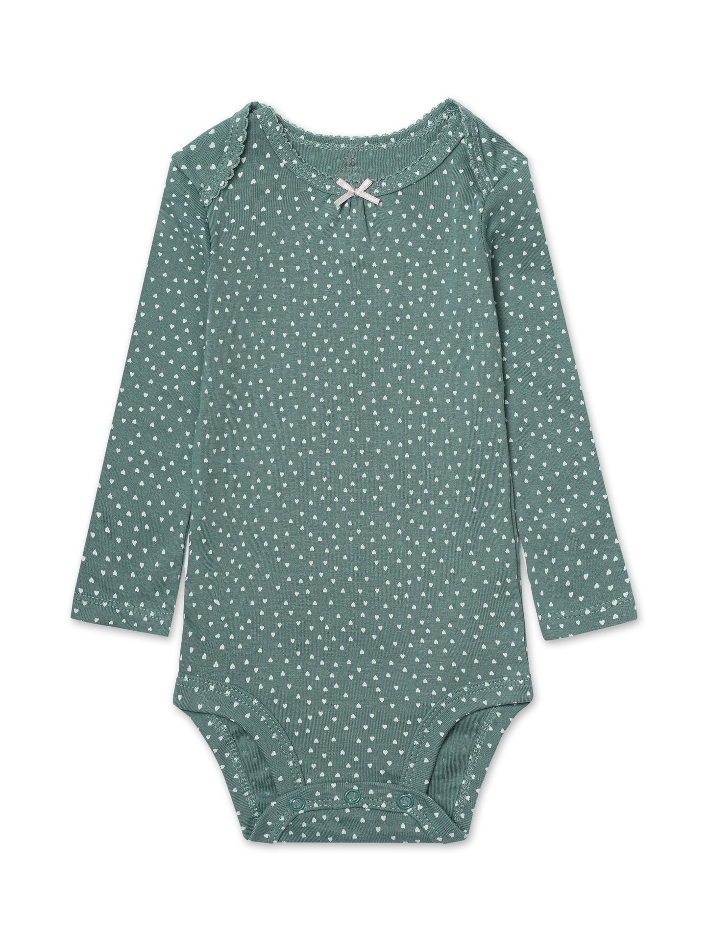 5 baby triangle bodysuits with cartoon pattern.