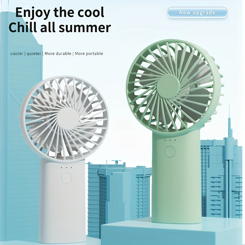 Compact USB Rechargeable Handheld Fan, Powerful Personal Cooling Device, Durable ABS Material, Features 1500mAh Lithium Battery, Easy One-Click Control, Hands-Free Cordless Design for Use Anywhere, Anytime. Perfect for Indoor and Outdoor Activities.