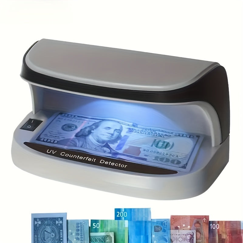 Power-saving currency detector with purple light and battery banknote lamp detects multiple country currencies efficiently.