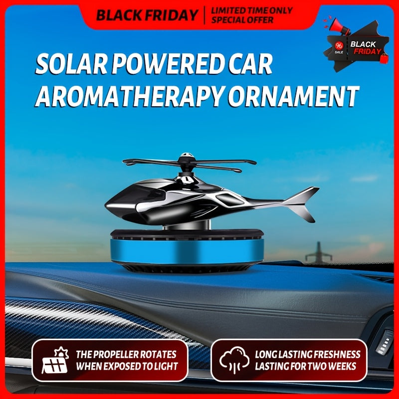 AAZRZRZ Solar-Powered Helicopter Car Air Freshener: Rotating, Subtle Scent, Compatible with Multiple Models