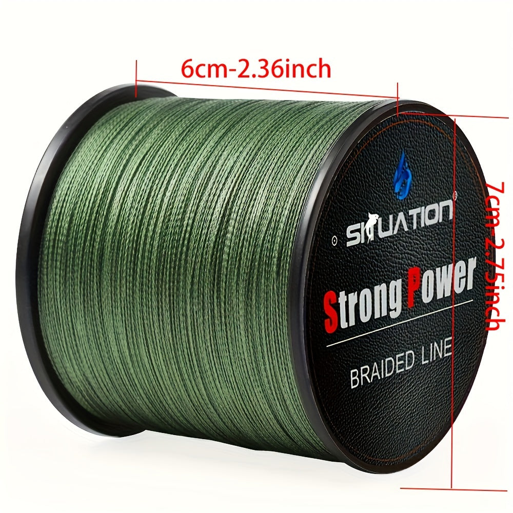 SIIUATION Ultra-Durable 499.87m PE Braided Fishing Line - 4-Strand, Anti-Abrasion, Smooth Long Casts, Available in Various Strengths, Super Strong, Multifilament.