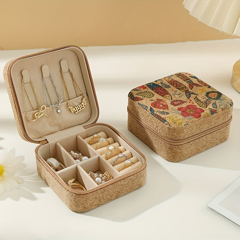 Antique jewelry box for travel or storage, premium cork material, perfect for gifting on Mother's Day.