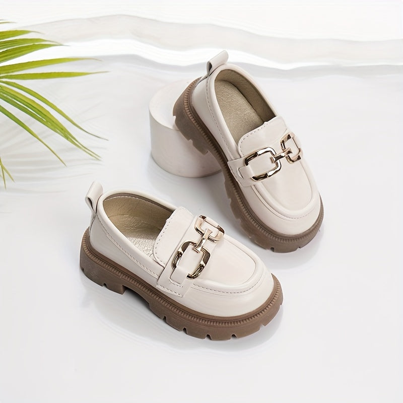 Non-slip horsebit loafers for girls, perfect for spring and summer.