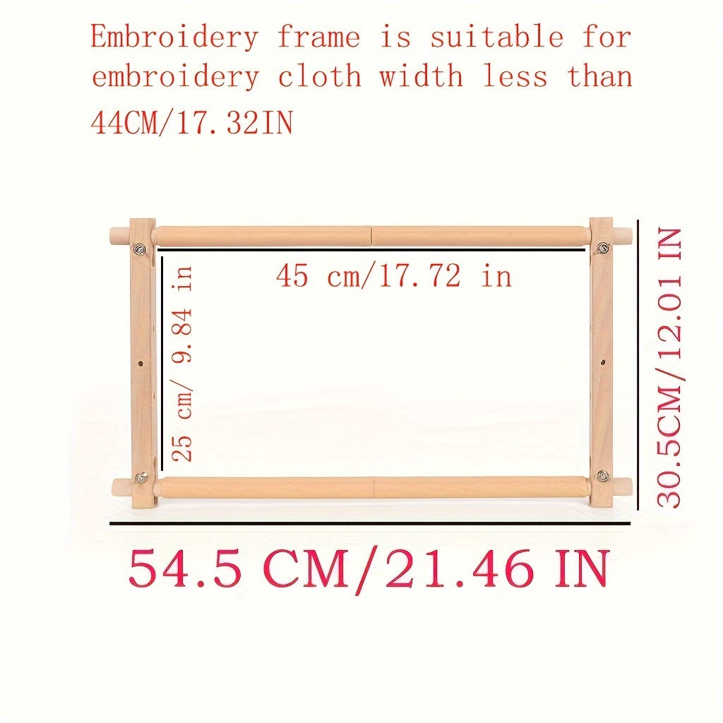 Portable beech wood embroidery stand with detachable cross stitch frame - 54.51cm for home crafting and sewing.