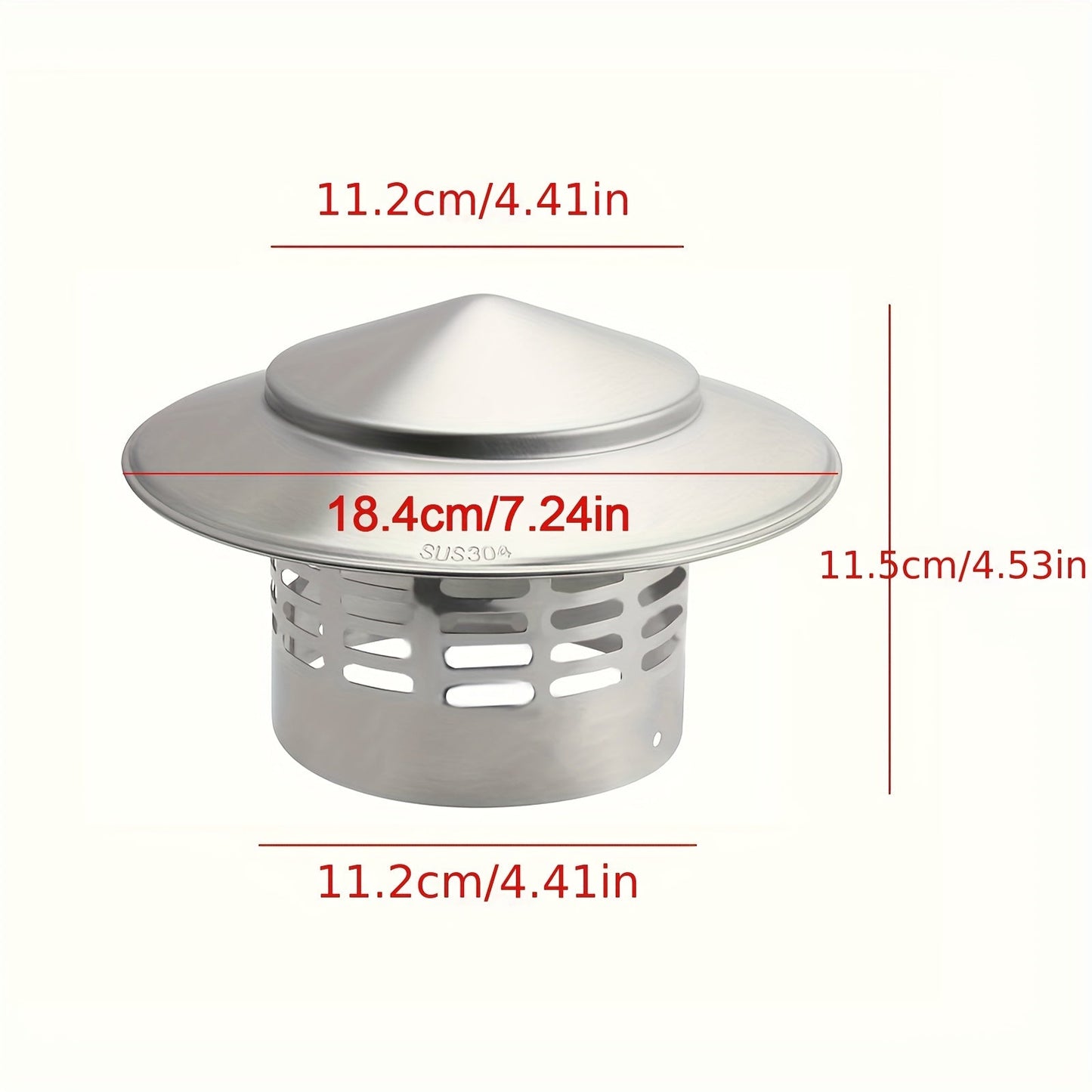 China Hat Metal Top Hat Flue Rain Cap Wood Burner Stove Inner Diameter 11cm Chimney Pot Roof Cowl