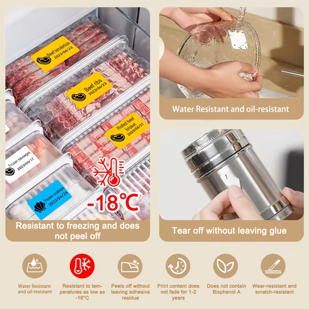 NIIMBOT Frozen Label Sticker Roll is waterproof, oil-proof, and low temperature resistant up to -18°C. It is easy to peel with no residue, made from long-lasting thermal paper for