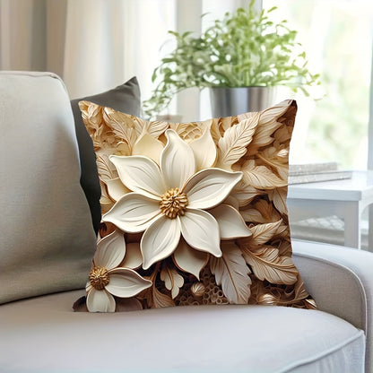 Modern floral print pillow cover for stylish home decor, 43cm/16.93in.