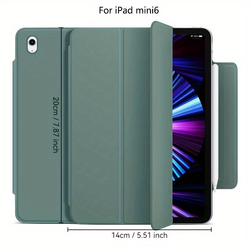 Faux leather smart case for iPad Mini 6, Air 4/5, Pro 11 2022, Air 6 11inch 2024. Features a foldable hard shell with pen holder, strong magnetic closure, and ultra slim design.