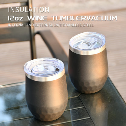 Single wine tumbler, 6oz and 12oz coffee mugs with lids, double-layer vacuum cup for long-lasting insulation. Versatile for indoor and outdoor use.