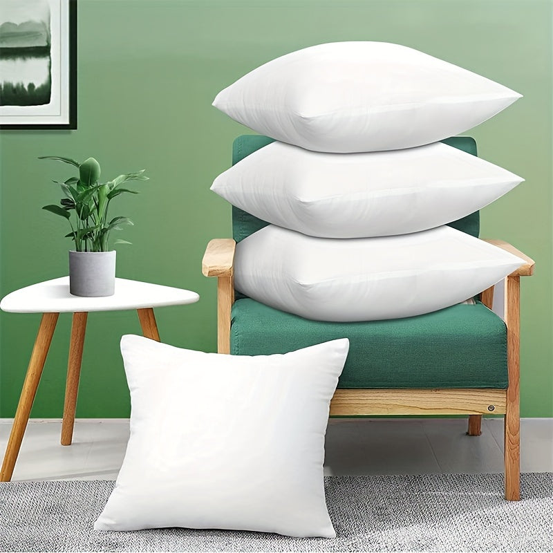 4-pack of classic style pillow inserts with washable polyester covers, perfect for sofa, living room, or bedroom decor. Features soft, fluffy cushions with a space theme design, suitable for adults year-round. Filled with woven polyester fibers.