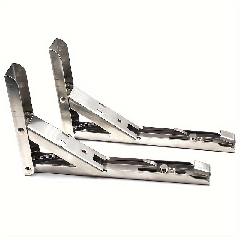 2pcs Heavy Duty Stainless Steel Folding Brackets for DIY Floating Shelves