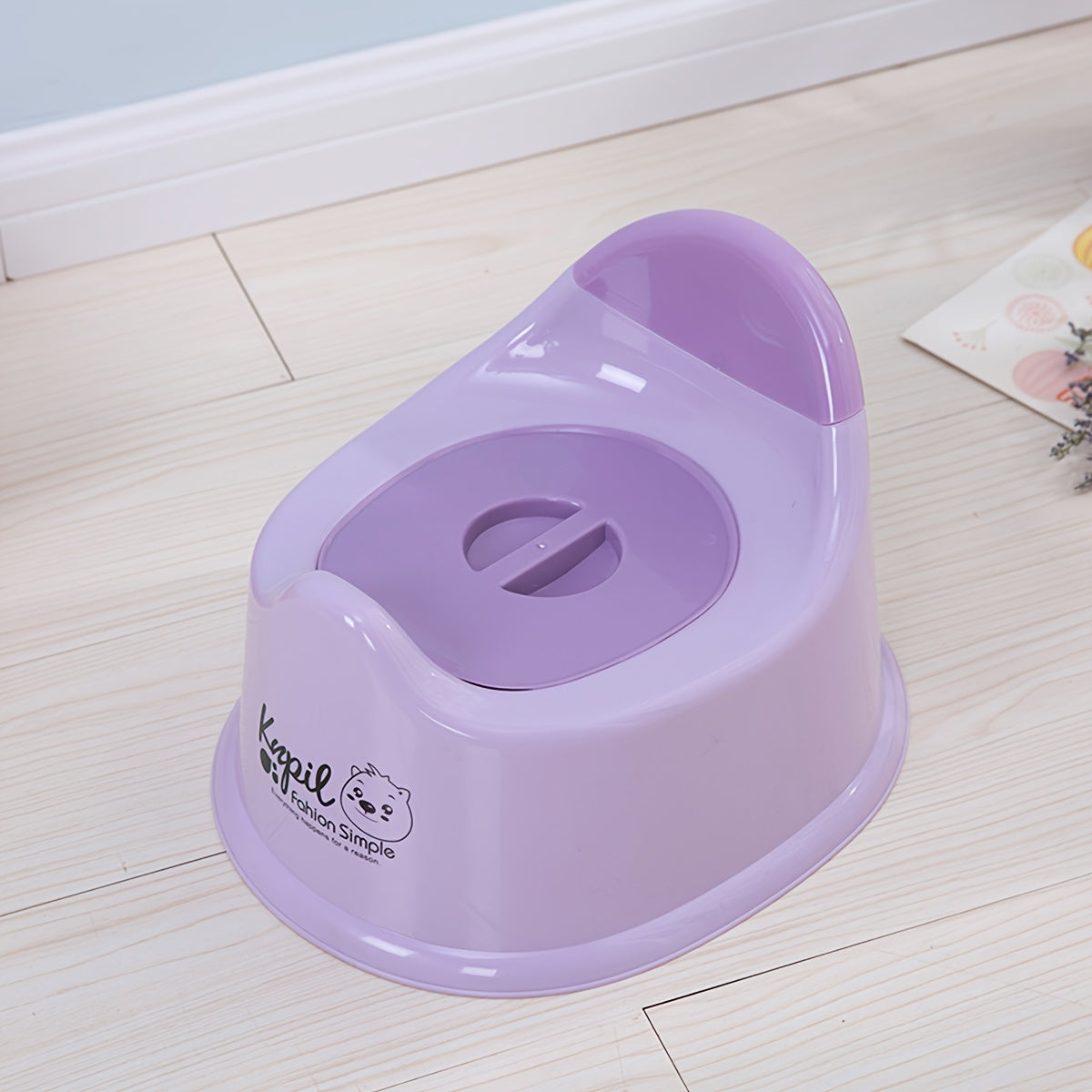 Kids' Bear Design Potty Training Toilet - Durable PP Material, For Kids Under 3 Years - Pink/Purple/Blue, Potty Training Seat