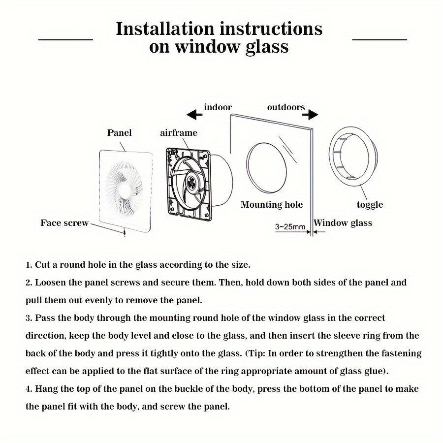 6-Inch European Standard Household Exhaust Fan with Backflow Prevention and Insect-Proof Design, Ideal for Indoor Ventilation in Kitchens, Bathrooms, Pet Rooms, and More.