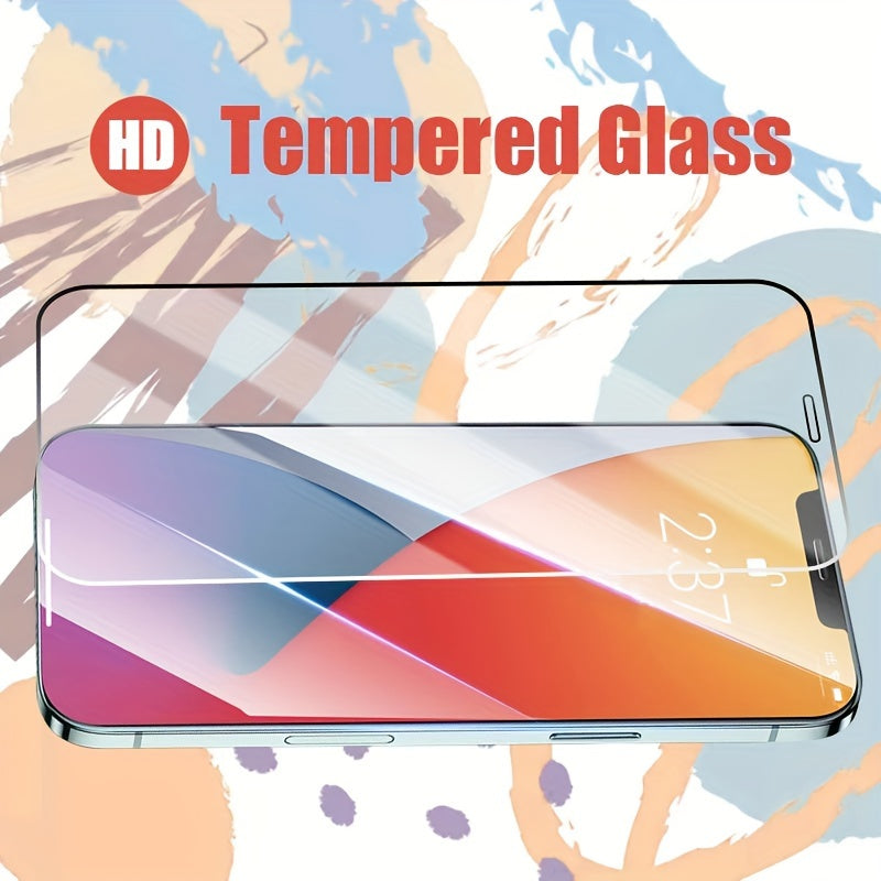 Three High-Definition Tempered Glass Screen Protectors for Iphone 11-16 Pro Max and 14-16 Plus Models.