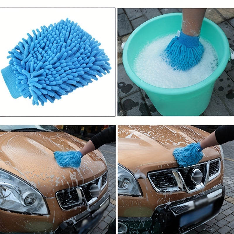 Anti-scratch microfiber car wash gloves for cars and home kitchen.