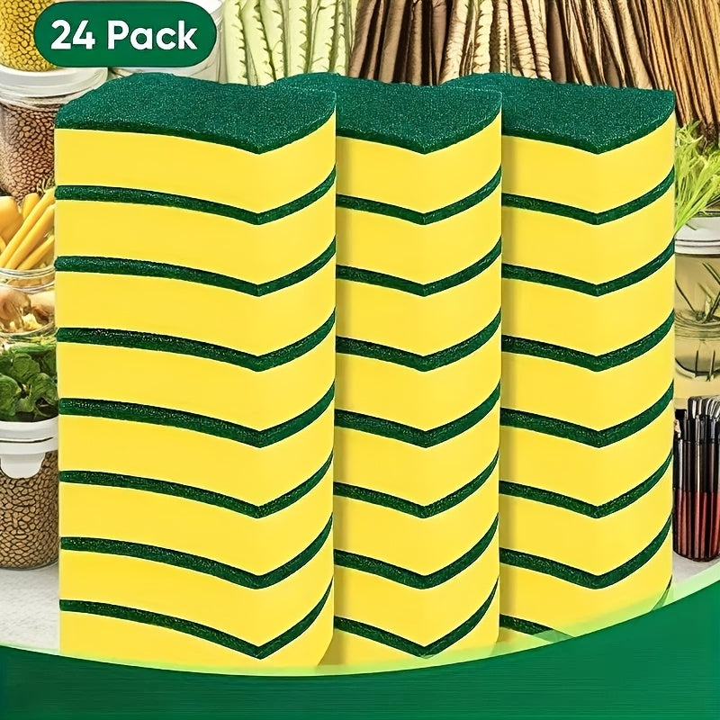 A must-have for a clean kitchen! Get your hands on our 12pcs/24pcs Multifunctional Double-Sided Sponges that are highly absorbent, durable, and scratch-resistant. Ideal for dishwashing and all your cleaning needs.