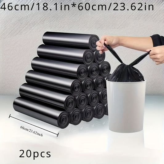 100-Pack of High-Quality Thick Polyethylene Trash Bags for Various Areas of the Home - Living Room, Bedroom, Bathroom, Toilet, Kitchen. These Disposable Garbage Bags are Black, Large in Size, and are Durable for Handheld Trash Cans.