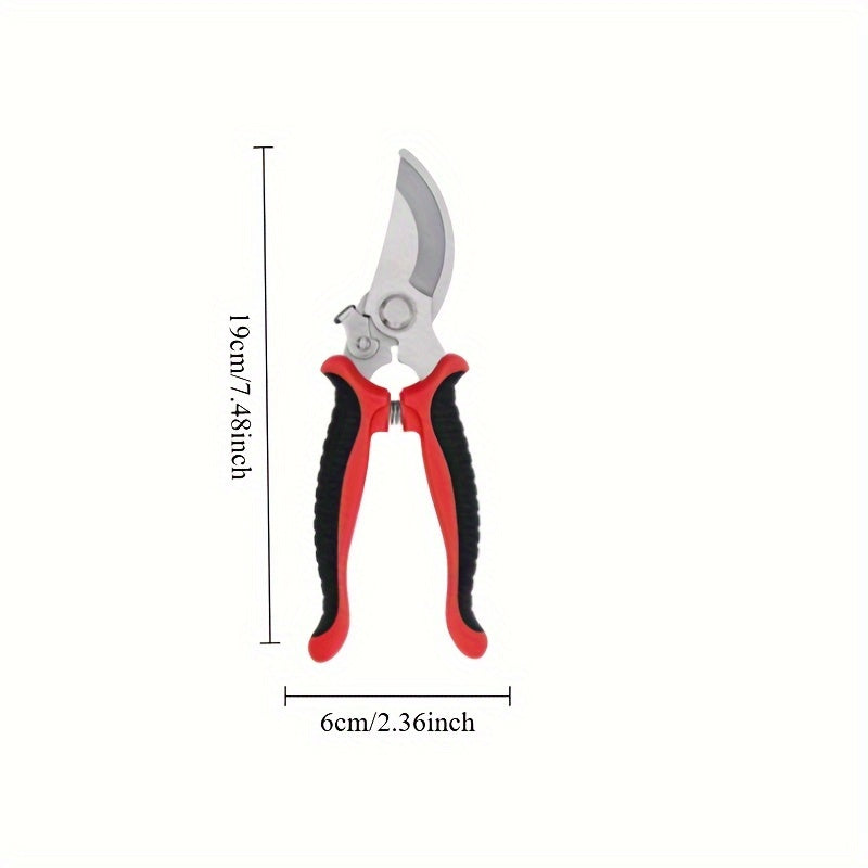 Прочные ножницы для обрезки из нержавеющей стали для фруктовых деревьев и толстых веток, идеально подходящие для составления цветочных композиций, с эргономичным дизайном для более удобного использования.