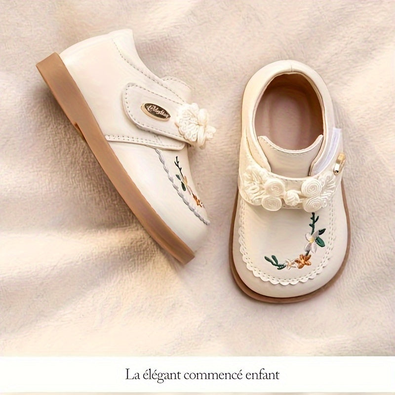 Cute Embroidered Mary Jane Shoes for Baby Girls - Soft Sole, Non-Slip, Great for First Walkers - Perfect for Spring, Fall & Winter