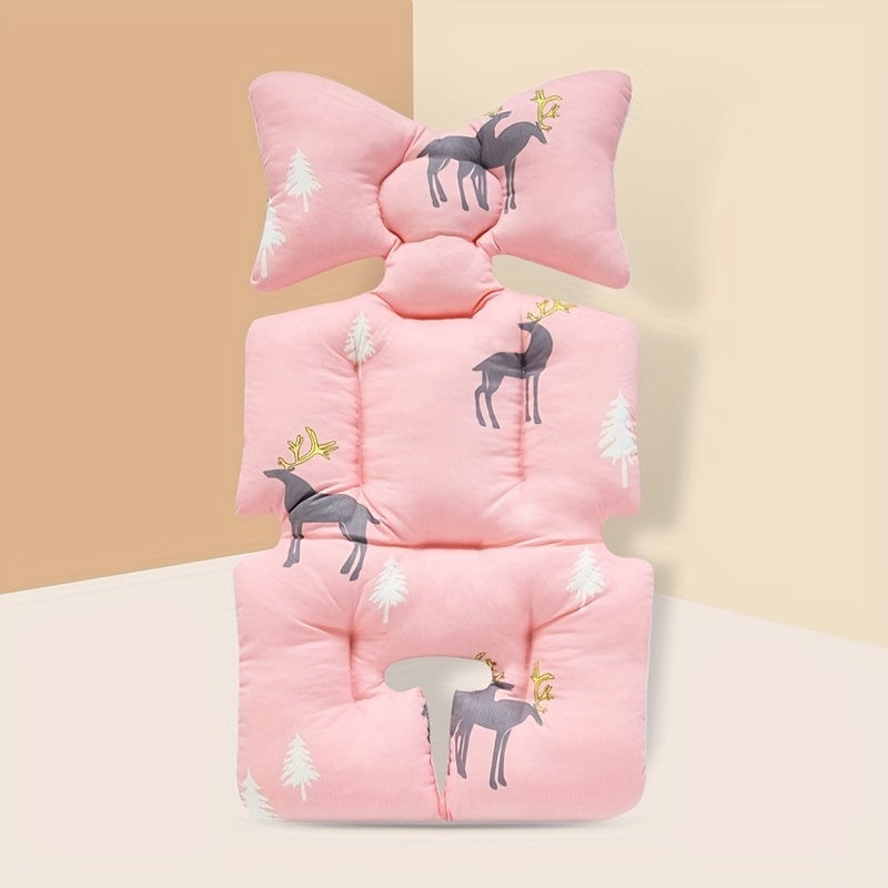 Cushioned Cotton Pad for Stroller with Cute Cartoon Design, Chair Cushion with Thickened Padding, Seat Cushion for Stroller