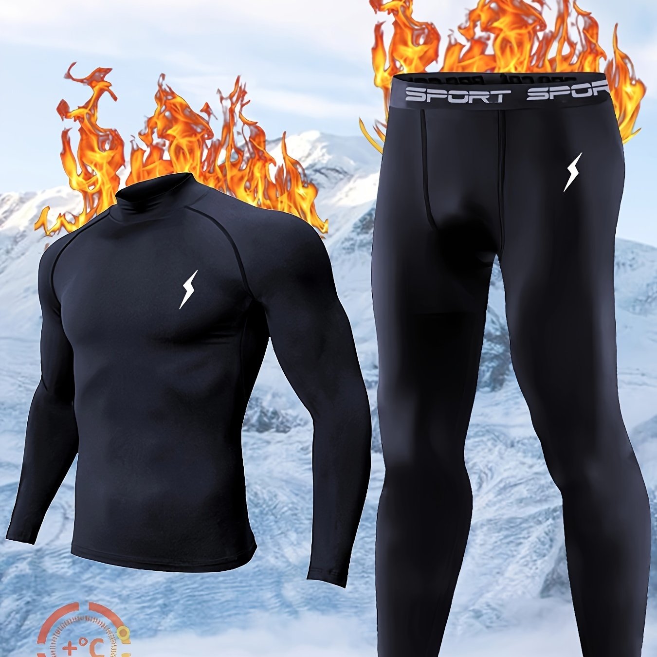 Men's Solid Color Thermal Underwear Set, Lightweight and Stretchy, Perfect for Sports and Autumn Wear