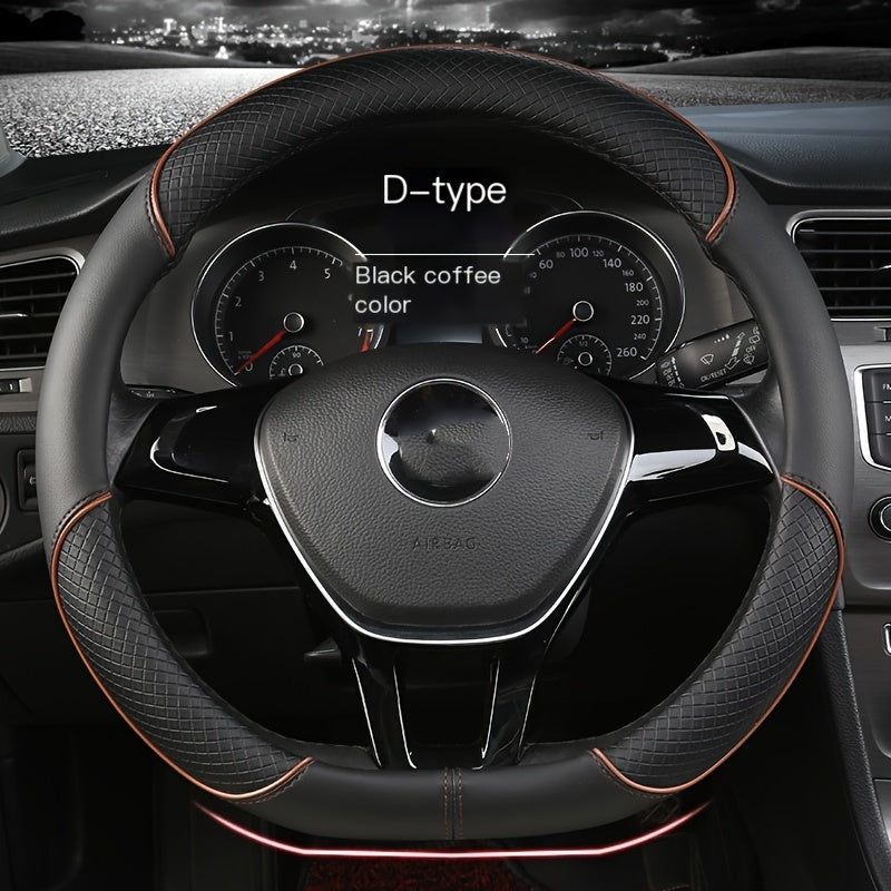 XUANHUANG PVC Steering Wheel Cover - Black & Red Design for Enhanced Driving Comfort.